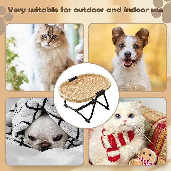 Elevated Cooling Pet Bed – Portable Breathable Dog & Cat Cot with Non-Slip Feet