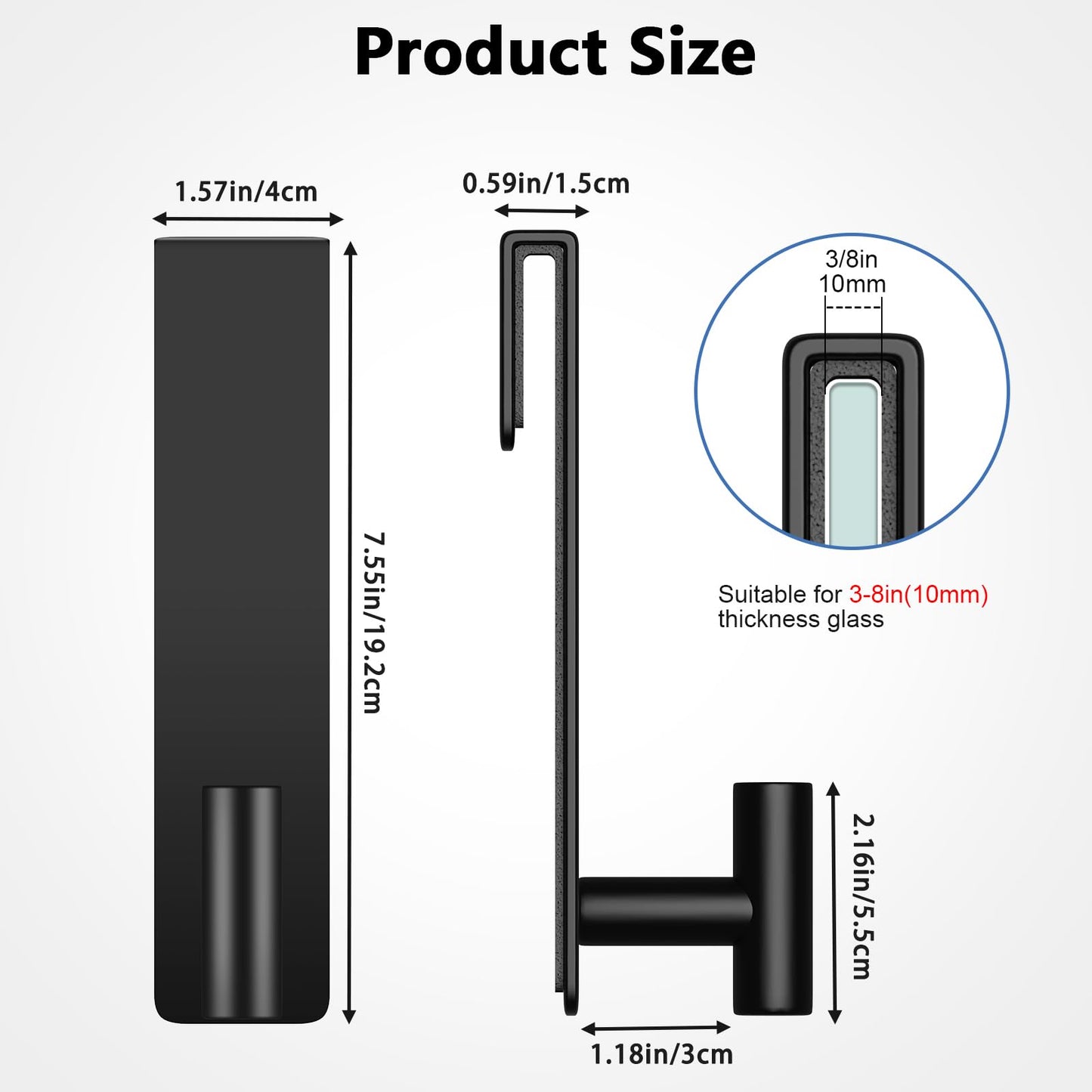 Over-the-Glass Shower Door Towel Hook – 7.5-Inch Extended Stainless Steel Bathroom Hanger