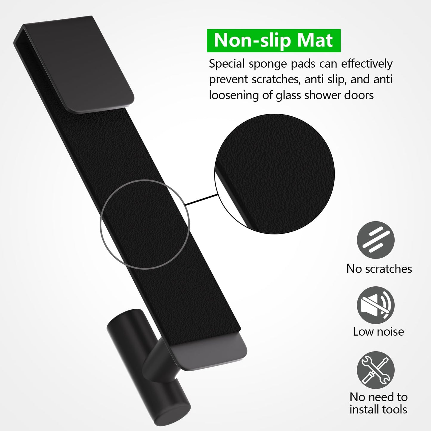 Over-the-Glass Shower Door Towel Hook – 7.5-Inch Extended Stainless Steel Bathroom Hanger