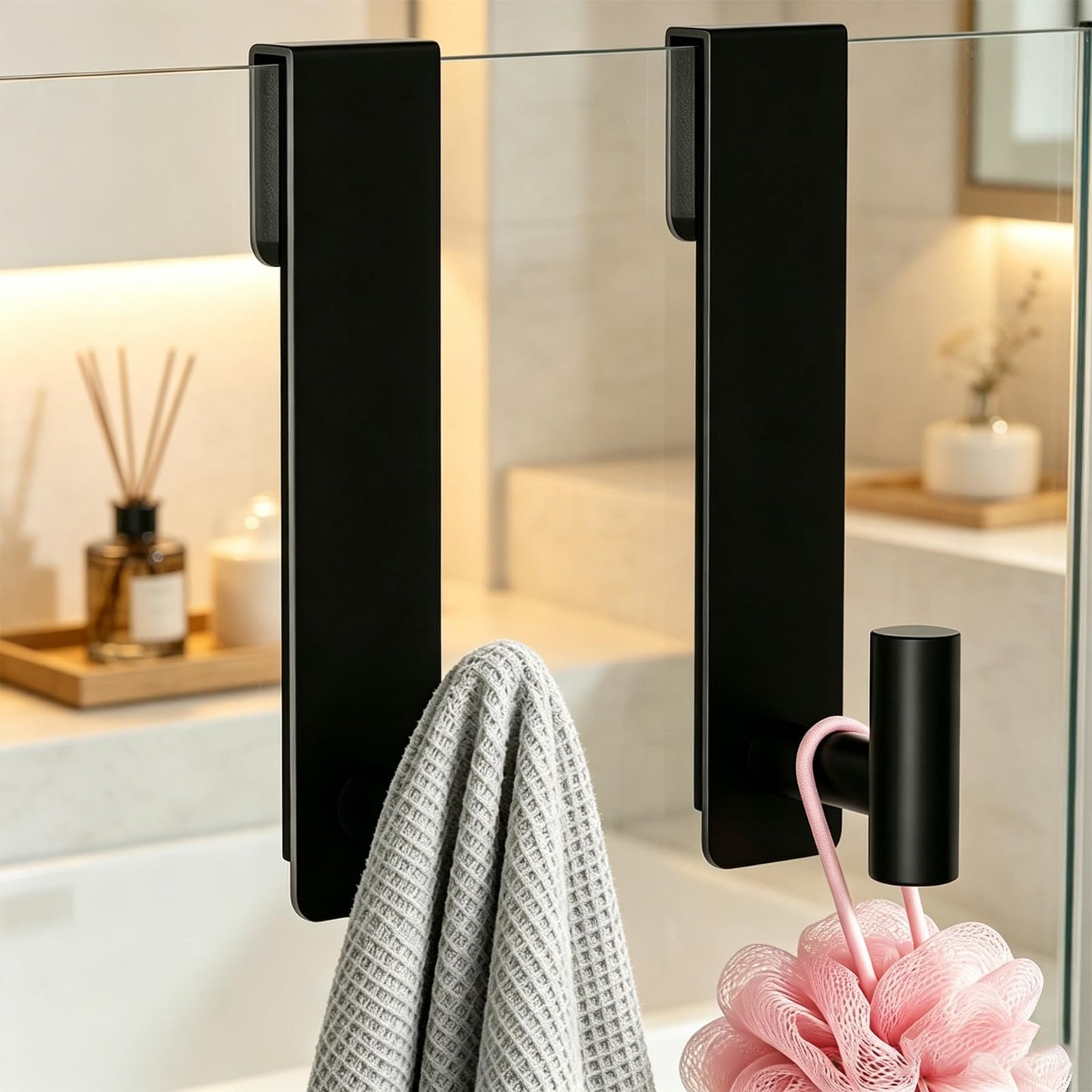 Over-the-Glass Shower Door Towel Hook – 7.5-Inch Extended Stainless Steel Bathroom Hanger