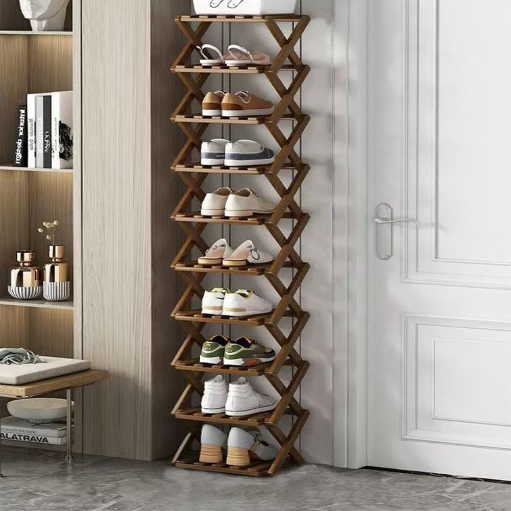 Wooden Collapsible Shoes Shelf: Space-Saving & Practical Design