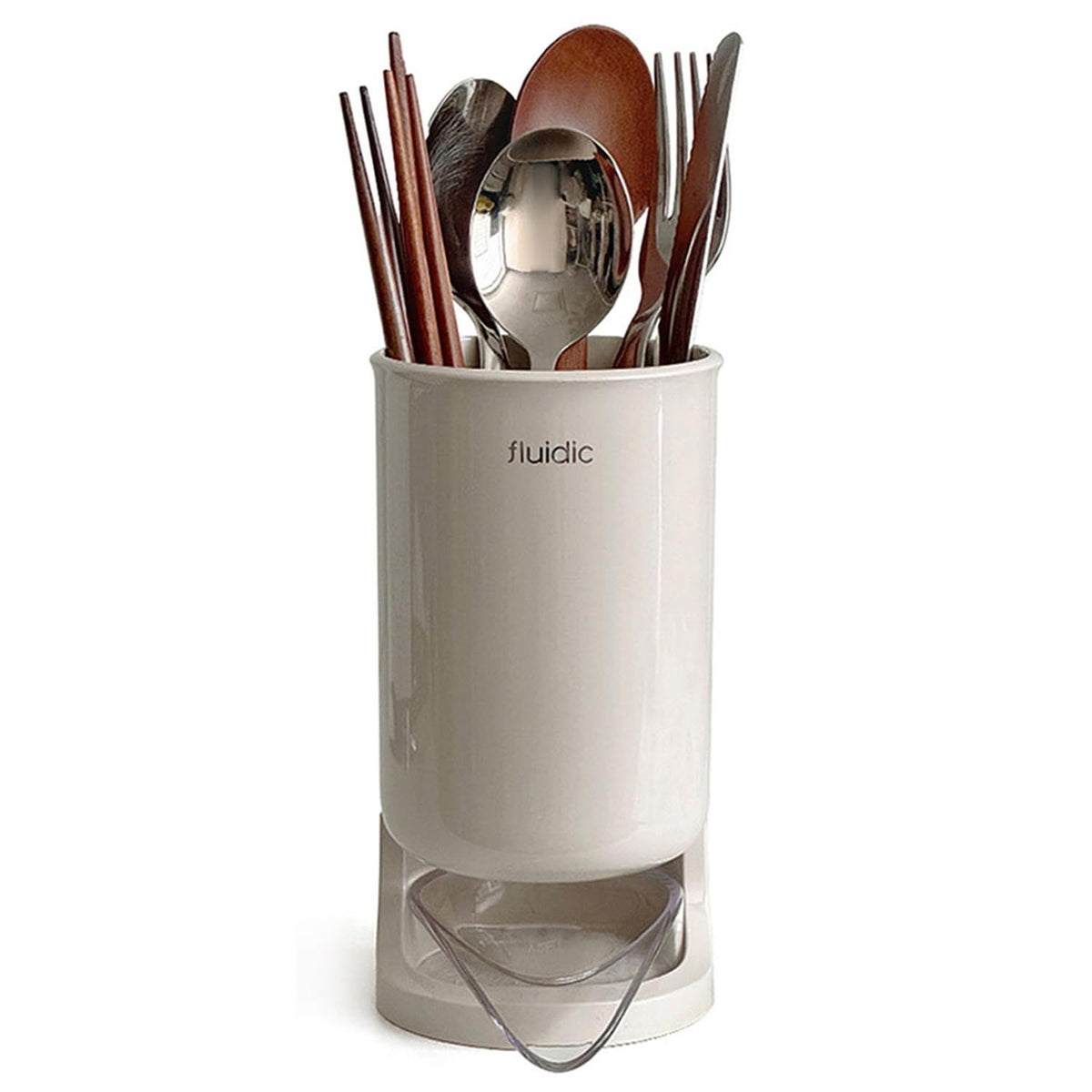 Self-Draining Utensil Holder – Kitchen Cutlery Drying Rack with 2 Water Tray Options