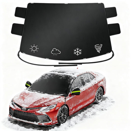 2026 Upgrade Car Windshield Cover for Ice and Snow: 600D Heavy Duty Magnetic Protector for Winter