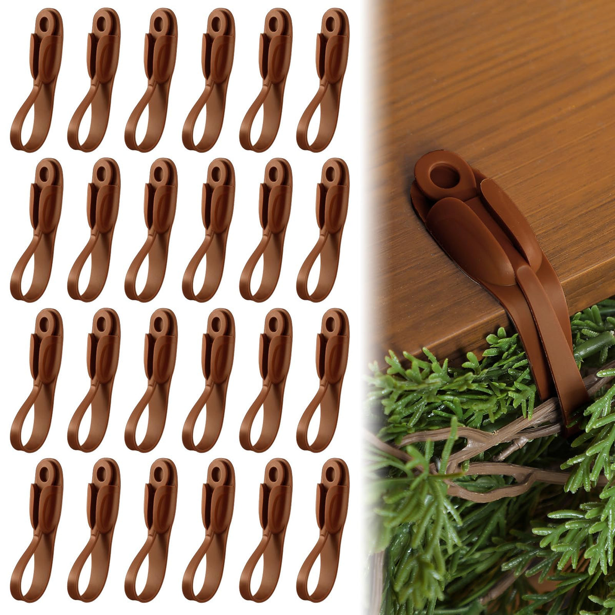 Christmas Garland Hangers – No-Drill Adhesive Silicone Hooks for Mantels, Stairs & Holiday Decor