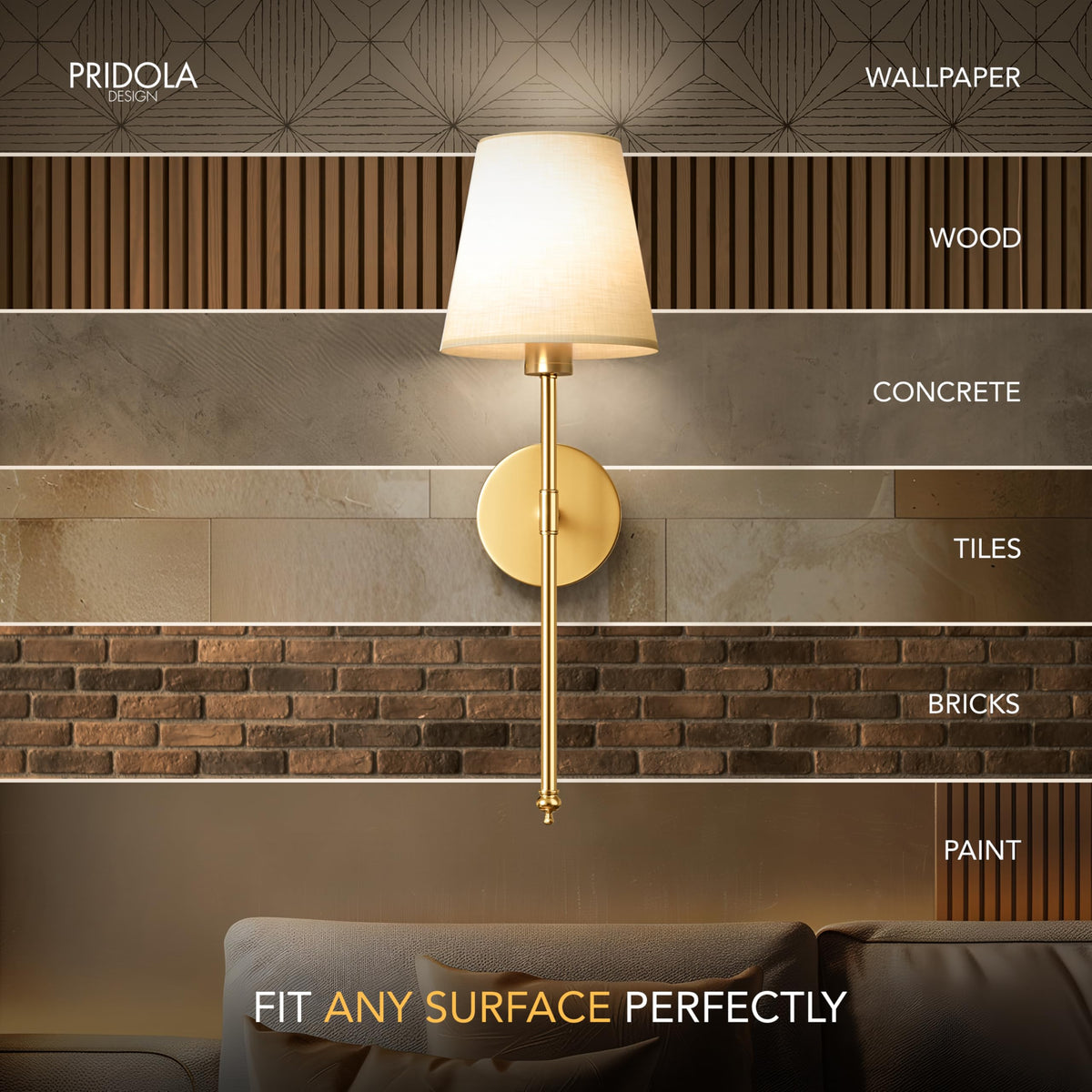 Wireless Wall Sconces – Rechargeable LED Wall Lights with Remote, No-Drill Installation