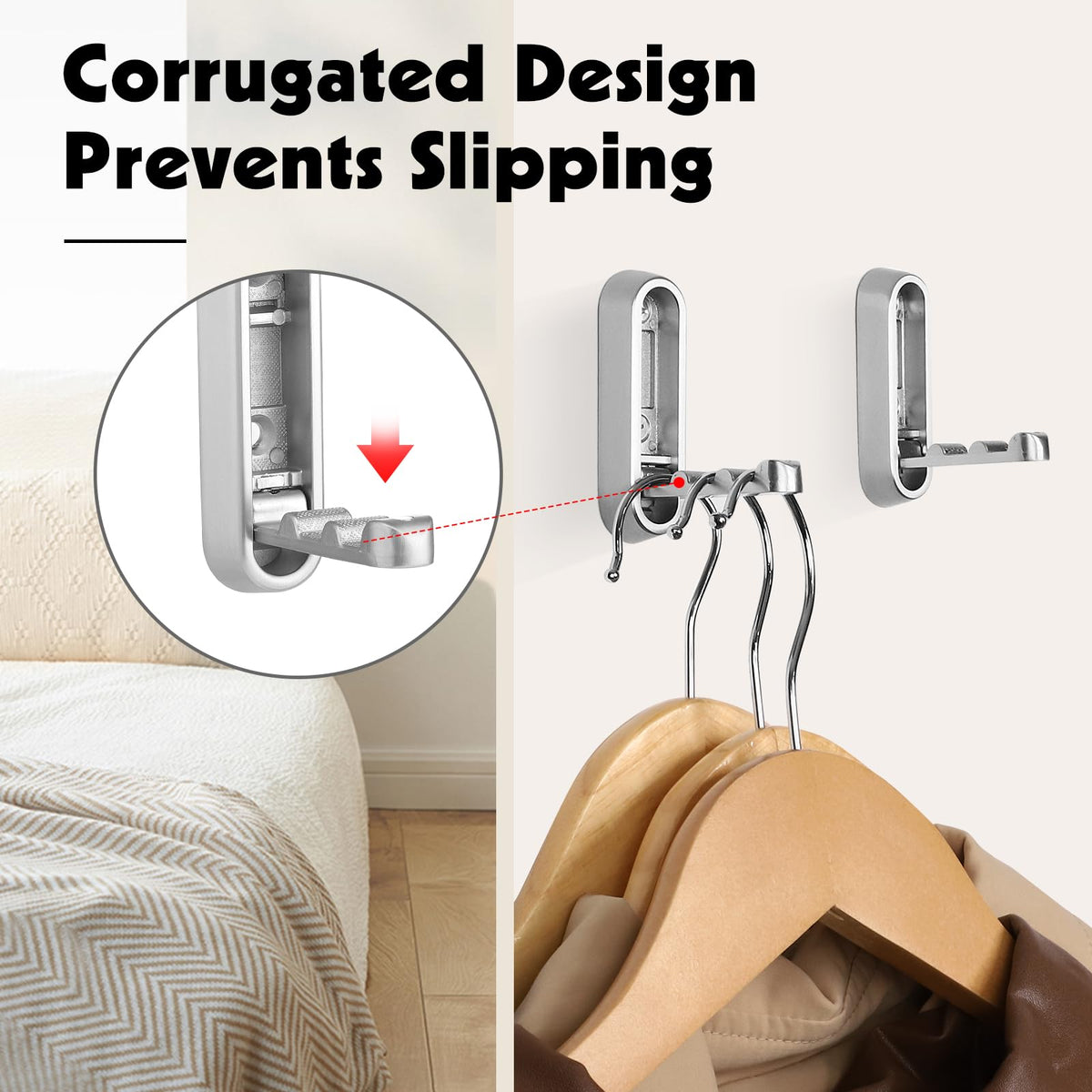 Folding Wall Hooks – Heavy-Duty 90° Foldable Coat & Towel Hooks, Wall-Mounted Organizer