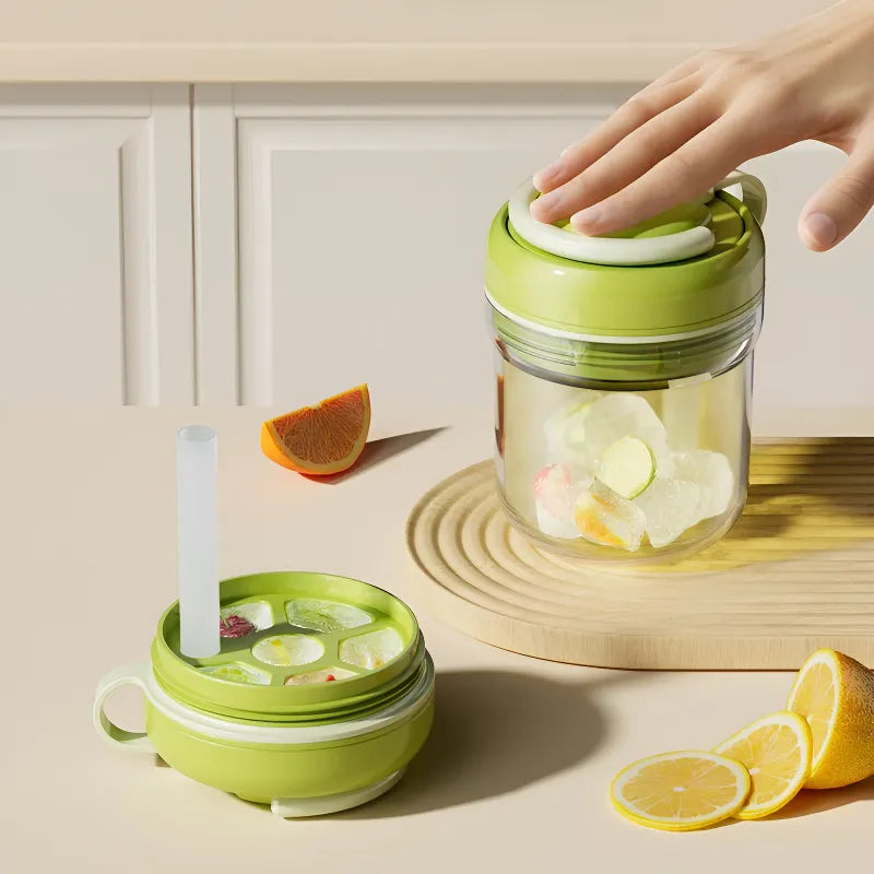 3-in-1 Ice Cube Bottle – Make, Release & Drink