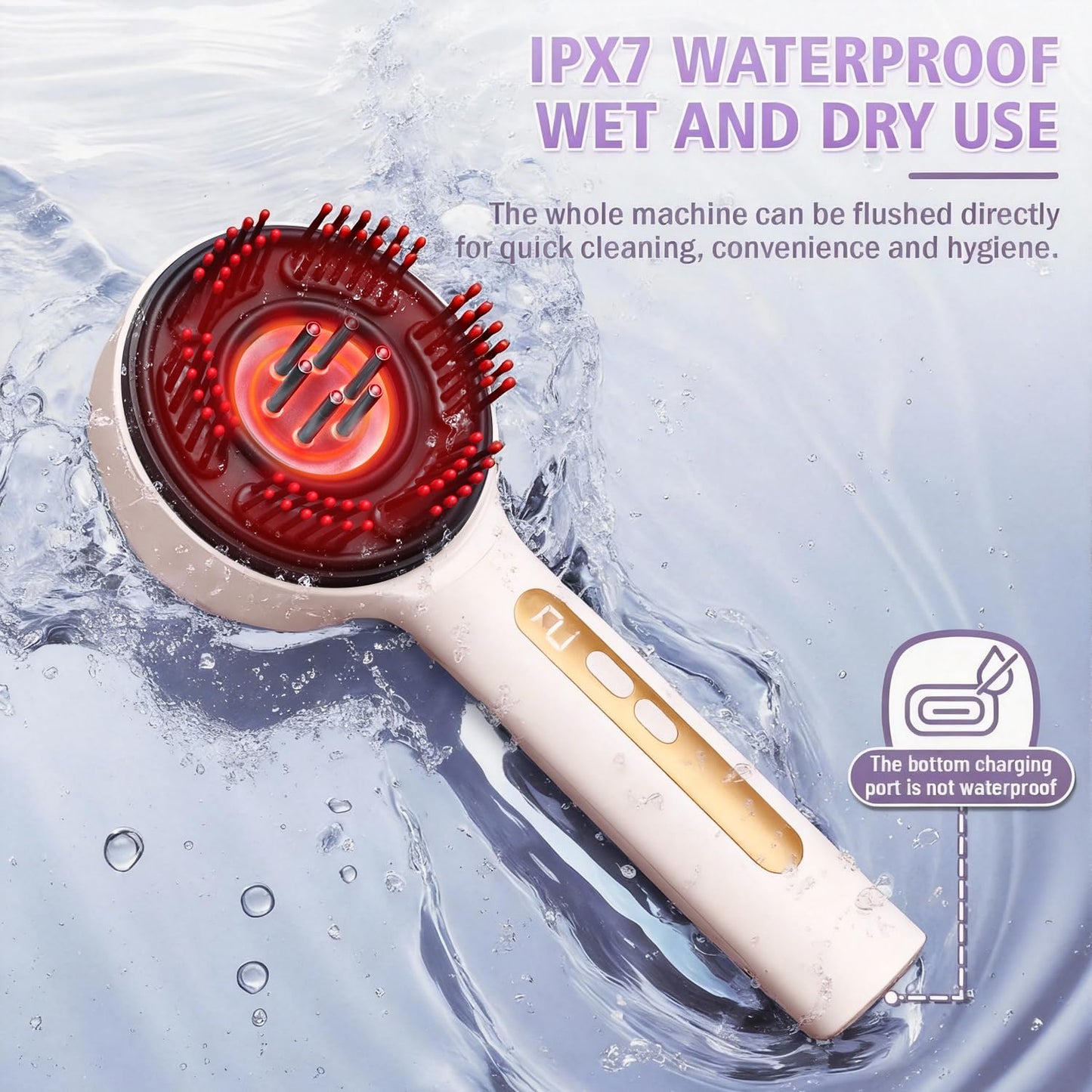 3-in-1 Scalp Massager for Hair Growth – Red Light Therapy & Oil Applicator