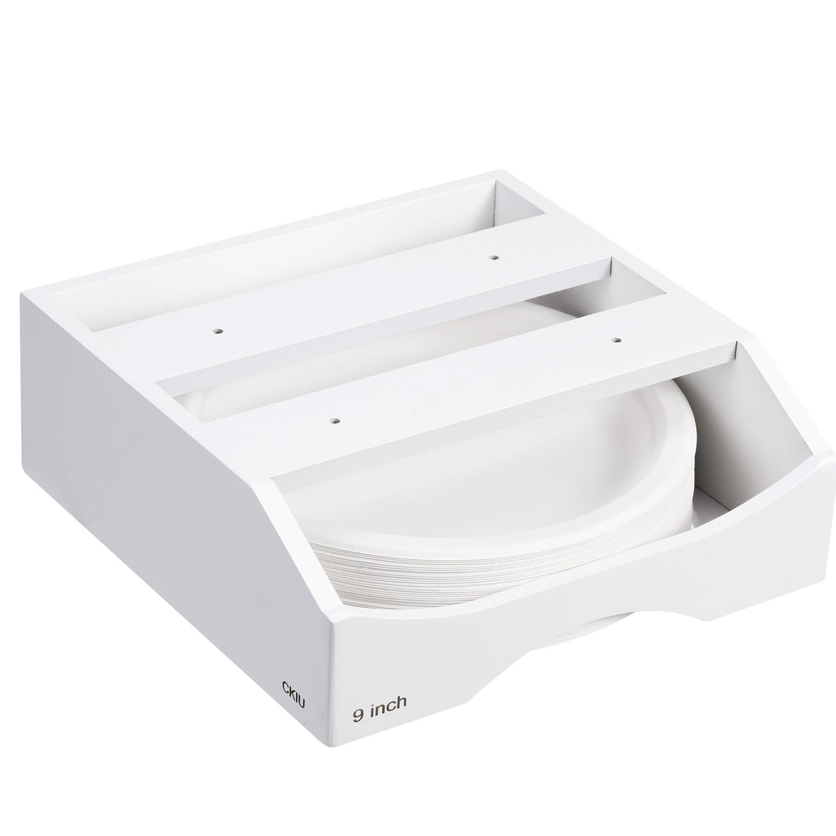 9-Inch Paper Plate Dispenser – Bamboo Under Cabinet & Countertop Plate Holder
