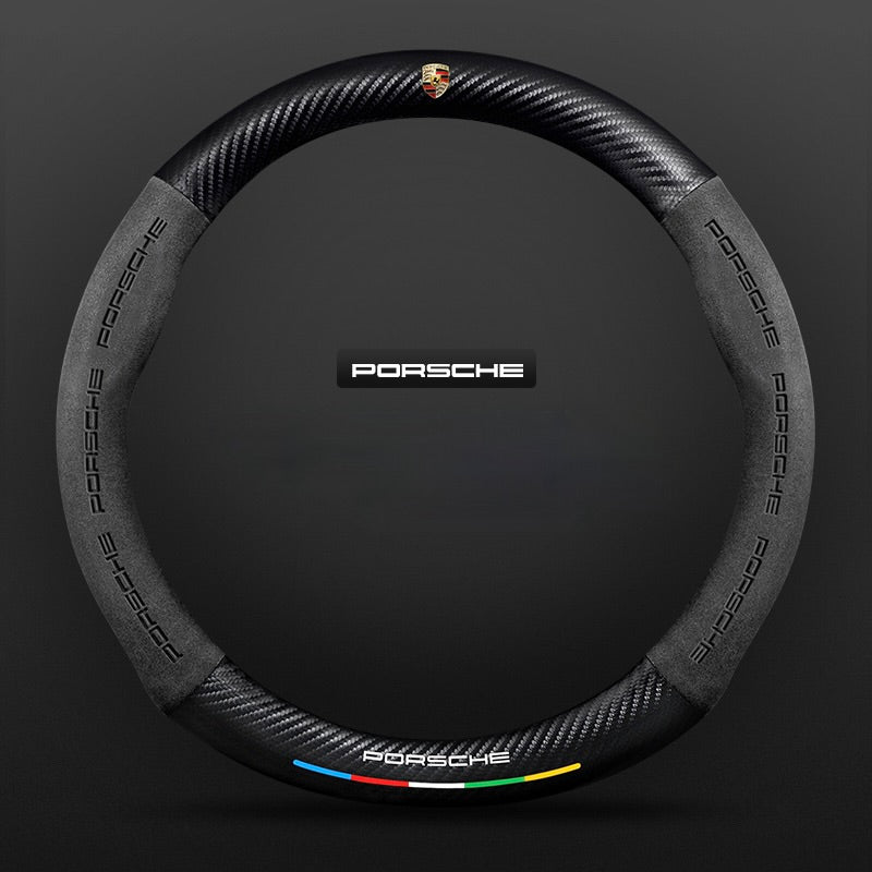 TrackVibe | Carbon Suede Steering Wheel Cover – Anti-Slip & Wear-Resistant