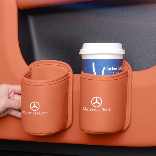 Organizador de vasos de piel Velora: fácil instalación y disponible con logotipo personalizado