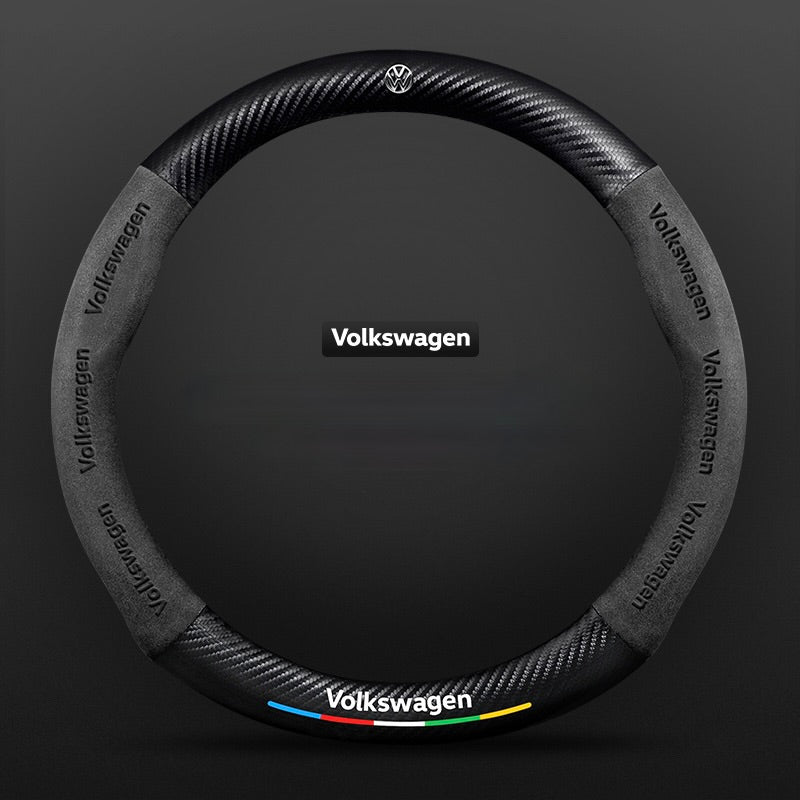 TrackVibe | Carbon Suede Steering Wheel Cover – Anti-Slip & Wear-Resistant