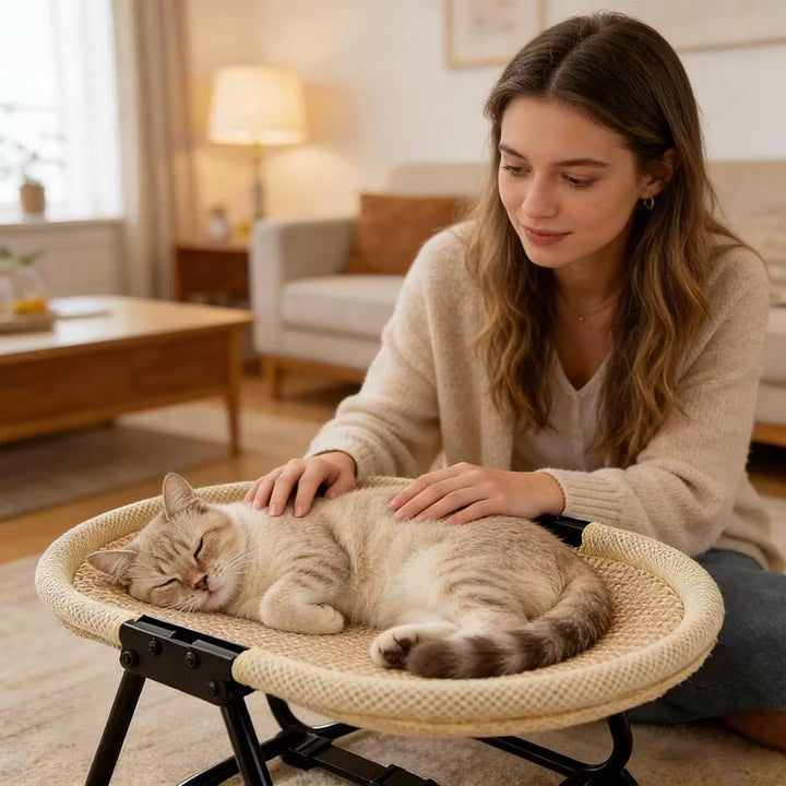 Elevated Cooling Pet Bed – Portable Breathable Dog & Cat Cot with Non-Slip Feet