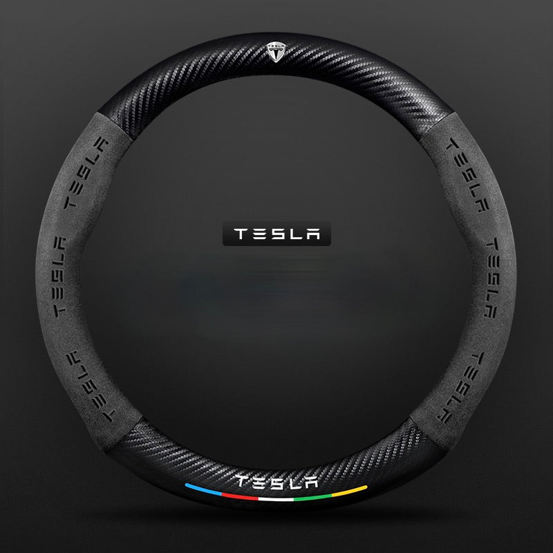 TrackVibe | Carbon Suede Steering Wheel Cover – Anti-Slip & Wear-Resistant
