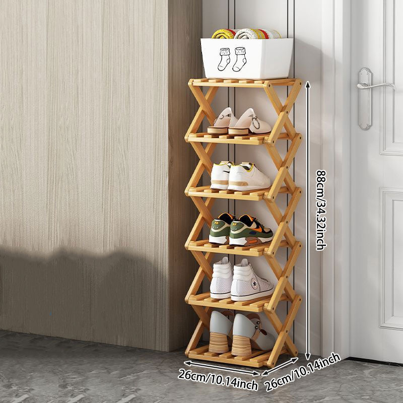 Wooden Collapsible Shoes Shelf: Space-Saving & Practical Design