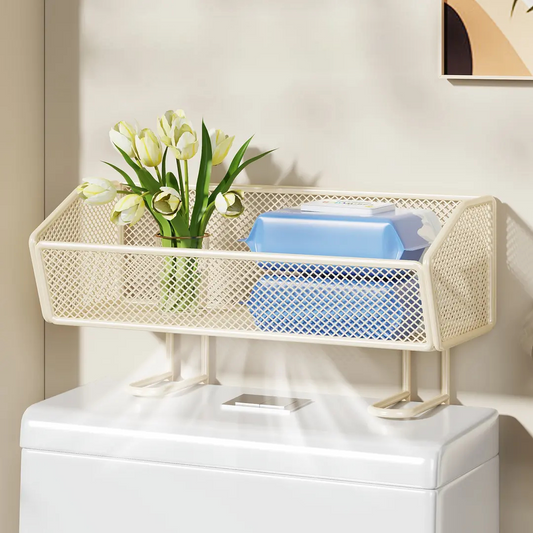 No-Drill Toilet Storage Rack – Carbon Steel Over-Toilet Organizer