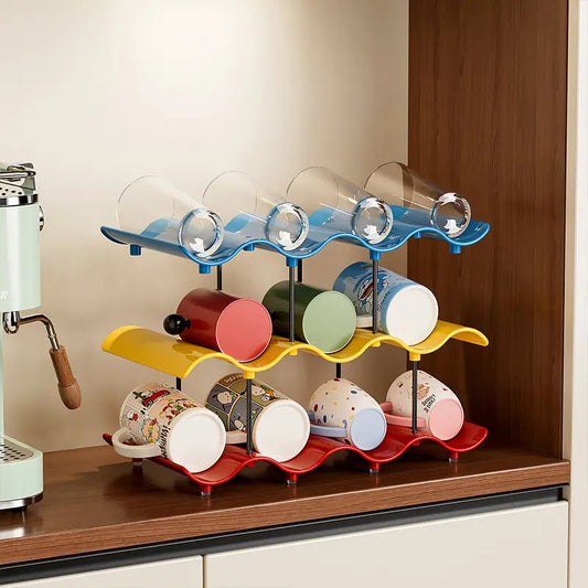 Colorful Multi-Layer Large Capacity Wave Cup Rack