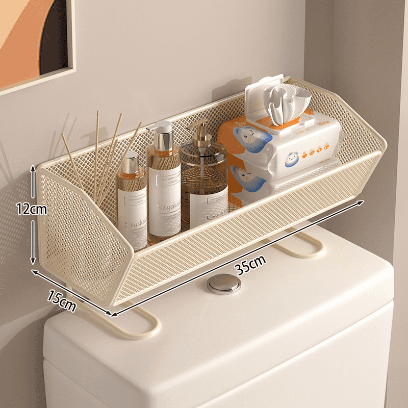 No-Drill Toilet Storage Rack – Carbon Steel Over-Toilet Organizer