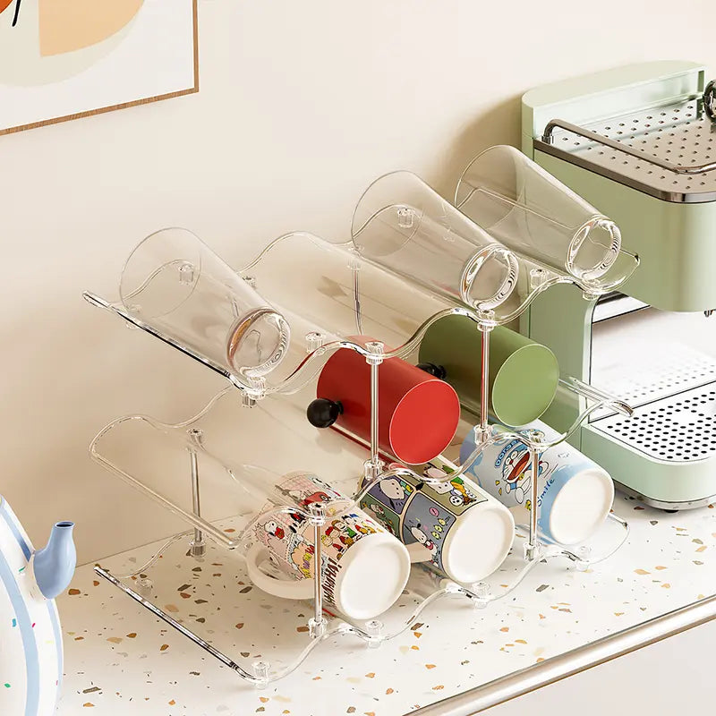 Colorful Multi-Layer Large Capacity Wave Cup Rack