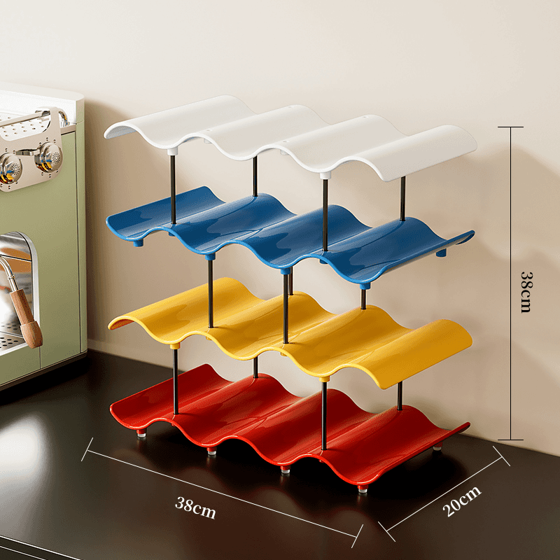Colorful Multi-Layer Large Capacity Wave Cup Rack
