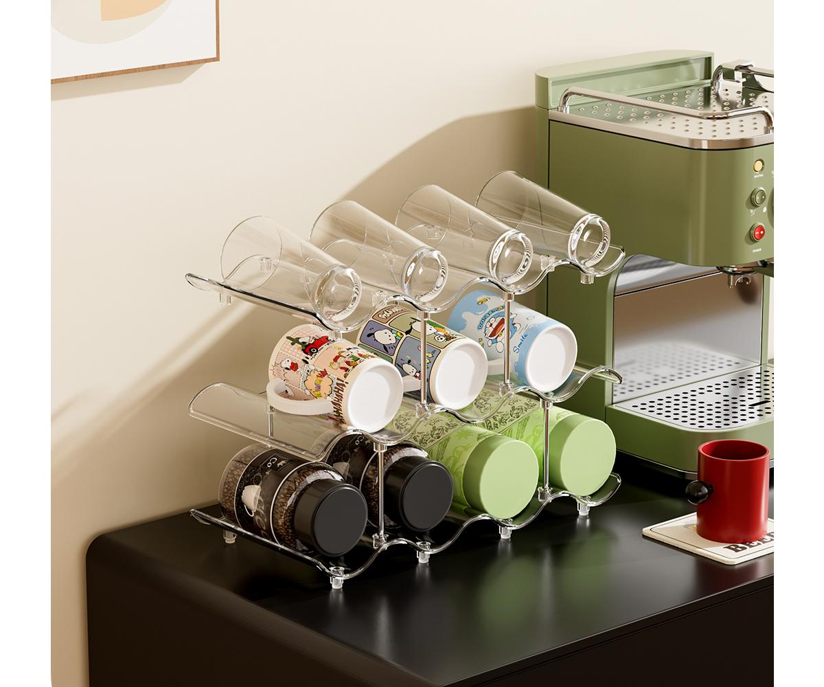 Colorful Multi-Layer Large Capacity Wave Cup Rack