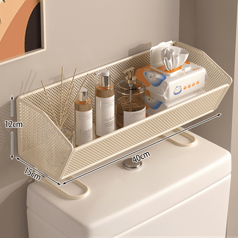 No-Drill Toilet Storage Rack – Carbon Steel Over-Toilet Organizer