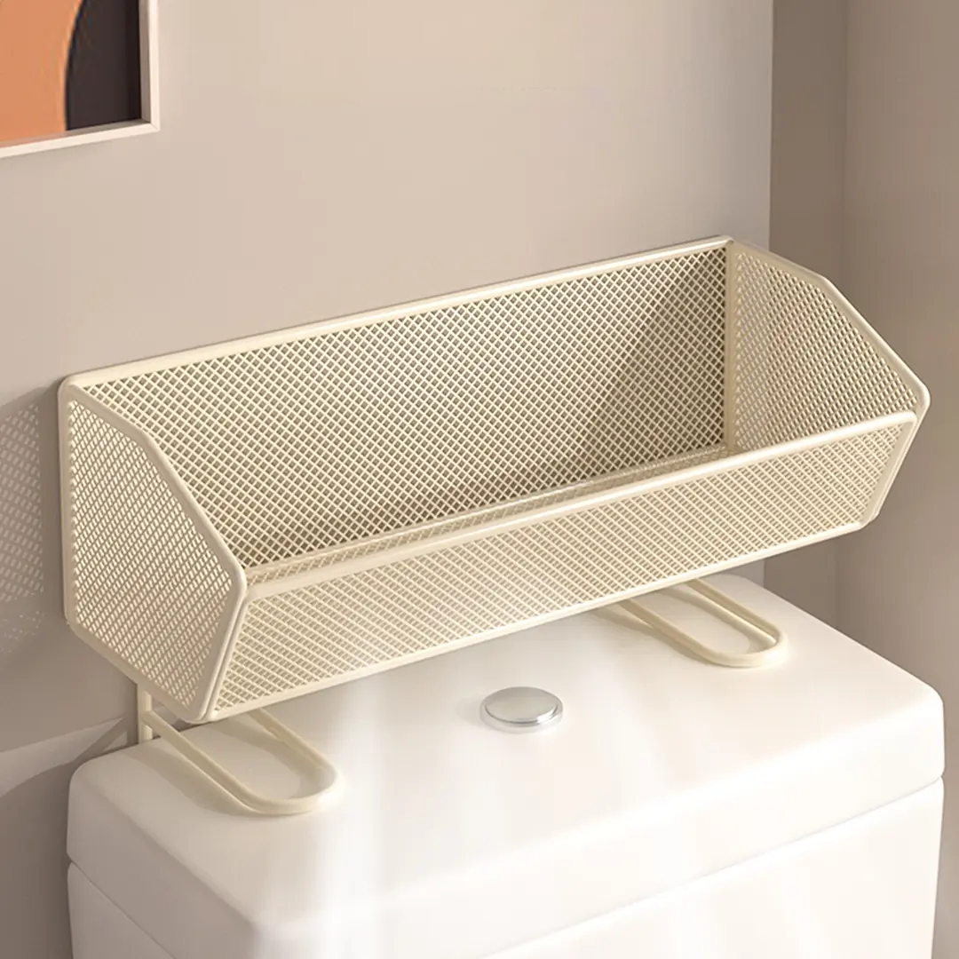 No-Drill Toilet Storage Rack – Carbon Steel Over-Toilet Organizer